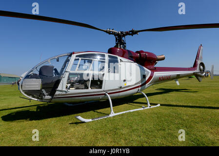 Aerospatiale SA341 Gazelle N341AS elicottero al cinquantesimo anniversario del tipo tenutosi a Middle Wallop, Hampshire, Regno Unito Foto Stock