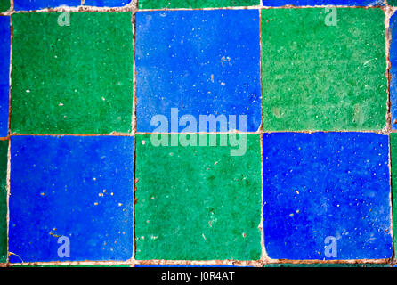 Blu verde piastrelle a mosaico Foto Stock