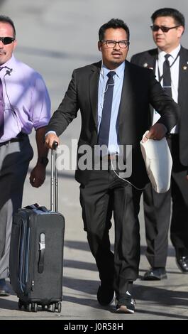 Michael Pena visto arrivare al ABC studios per Jimmy Kimmel Live con: Michael Peña dove: Los Angeles, California, Stati Uniti quando: 16 Mar 2017 Foto Stock