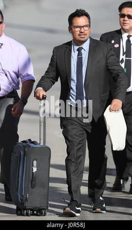 Michael Pena visto arrivare al ABC studios per Jimmy Kimmel Live con: Michael Peña dove: Los Angeles, California, Stati Uniti quando: 16 Mar 2017 Foto Stock