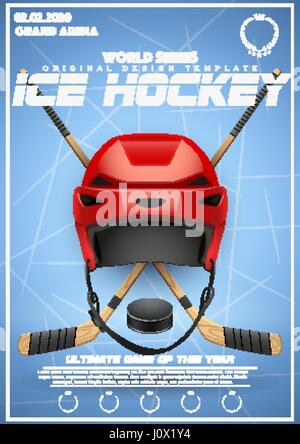 Modello di poster di Ice hockey tournament Illustrazione Vettoriale