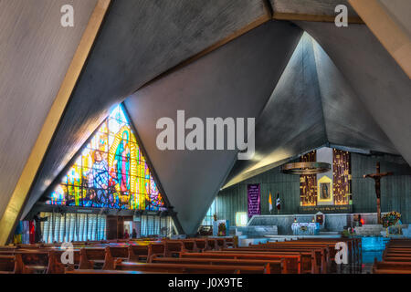 Interno del tempio di Guadalupe sapere come La Lomita in Minatitlan, Sinaloa, Messico. Foto Stock