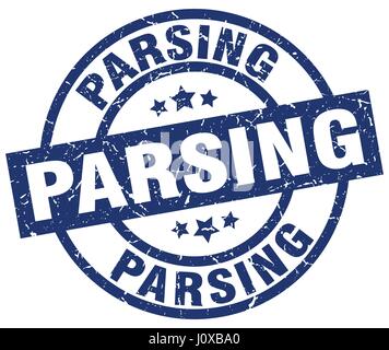 L'analisi di tondi blu timbro grunge Illustrazione Vettoriale