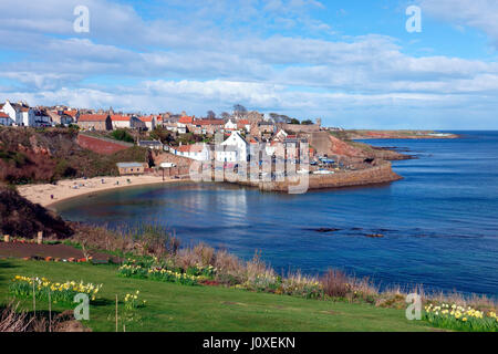 Crail porto e città, una volta Royal Burgh di Fife, Scozia con il suo distintivo tetti pantile e architettura vernacolare Foto Stock