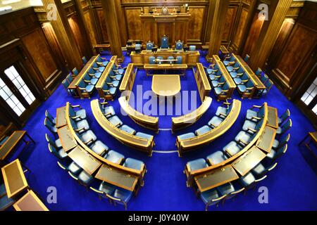 Camera di consiglio, Barnsley Town Hall, South Yorkshire, Regno Unito. Foto Stock