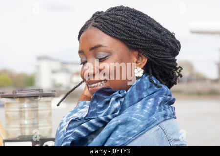 Ghanian turistica africana in Woolwhich Londra Foto Stock