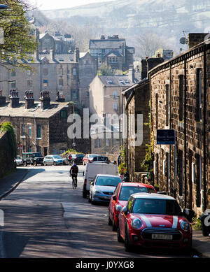 Keighley Road, Hebden Bridge, Calderdale, West Yorkshire, Inghilterra, Regno Unito Foto Stock