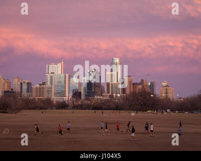 Sunset over Zilker Park di Austin in Texas Foto Stock