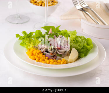 Acciuga ceviche, piatto tipico da America Centrale e America del Sud Foto Stock