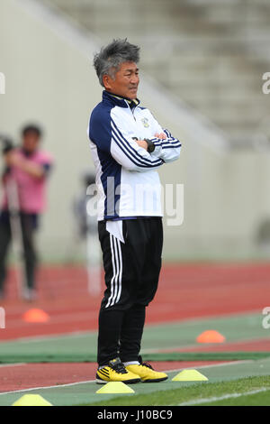 Kashiwanoha Stadium, Chiba, Giappone. Xvi Apr, 2017. Hirofumi Yoshitake (FC) Imabari, Aprile 16, 2017 - Calcetto : Giappone Football League (JFL) 2017 1° stadio tra Briobecca Urayasu 0-2 FC Imabari a Kashiwanoha Stadium, Chiba, Giappone. Credito: YUTAKA AFLO/sport/Alamy Live News Foto Stock