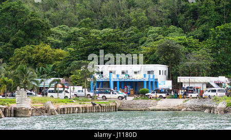 Uno dei pilastri del traghetto su Koh Chang, Trat Provincia in Thailandia. Foto Stock