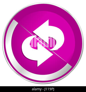 Rotazione web design violet silver bordo metallico icona internet. Foto Stock