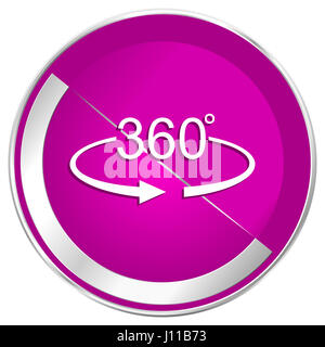 Panorama 360 web design violet silver bordo metallico icona internet. Foto Stock