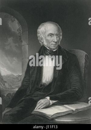 William Wordsworth (1770-1850), poeta inglese, Ritratto, incisione Foto Stock