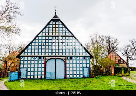 Rundling Jabel (Wendland ha), vicino Luechow-Dannenberg; Rundlingsdorf Jabel im Wendland ha Foto Stock