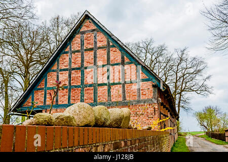 Rundling Jabel (Wendland ha), vicino Luechow-Dannenberg; Rundlingsdorf Jabel im Wendland ha Foto Stock