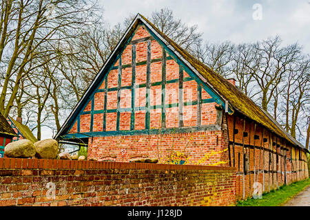 Rundling Jabel (Wendland ha), vicino Luechow-Dannenberg; Rundlingsdorf Jabel im Wendland ha Foto Stock