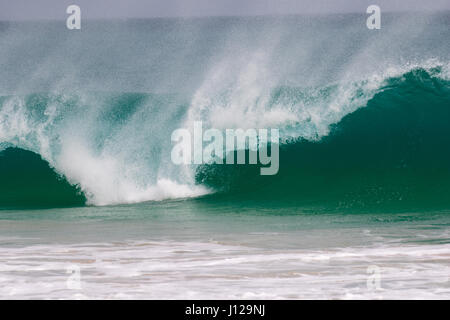 Giant Wave colpisce la costa di Boa Vista, Capo Verdi Foto Stock