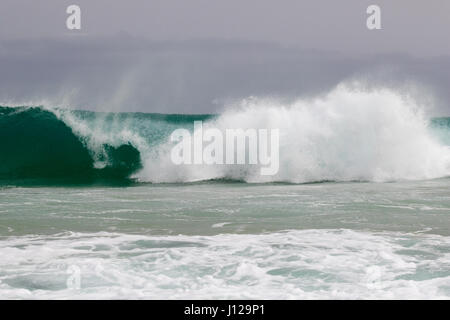 Giant Wave colpisce la costa di Boa Vista, Capo Verdi Foto Stock