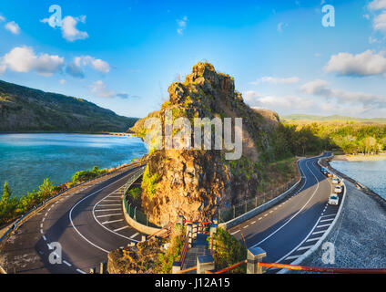 Maconde punto di vista. Isola Mauritius. Panorama Foto Stock