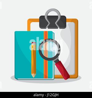 Esame del file icone correlate immagine Illustrazione Vettoriale