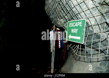 Mina sotterranea Escapeway Tunnel Foto Stock