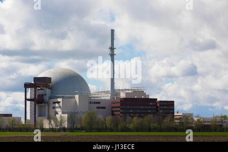 Brokdorf, Germania - 16 Aprile 2017:Brokdorf centrale nucleare Foto Stock