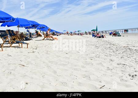 Hilton Head Island South Carolina beach in una calda giornata di primavera Foto Stock