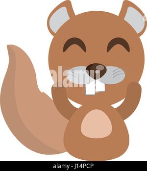 Carino beaver carattere animale divertente illustrazione vettoriale EPS 10 Illustrazione Vettoriale