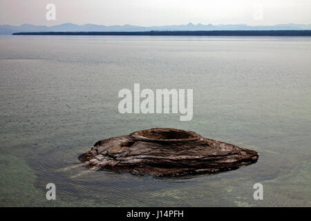 Cono di pesca Geyser a Yellostone Lake, West Thumb Geyser Basin, il Parco Nazionale di Yellowstone, Wyoming USA Foto Stock