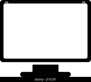 Monitor del computer e la relativa icona. Piatto simbolo del PC. Illustrazione vettoriale EPS10 Illustrazione Vettoriale