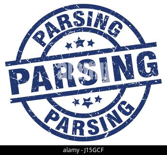 L'analisi di tondi blu timbro grunge Illustrazione Vettoriale