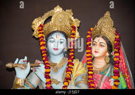 Radha krishna status, vrindavan, Uttar Pradesh, India, Asia Foto Stock