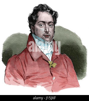 Giachino Rossini (1792-1868). Compositore italiano. Incisione, Nuestro Siglo, 1883 Foto Stock