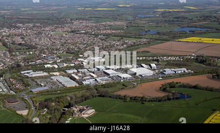 Vista aerea di St James Retail Park, Knaresborough, North Yorkshire, Regno Unito Foto Stock