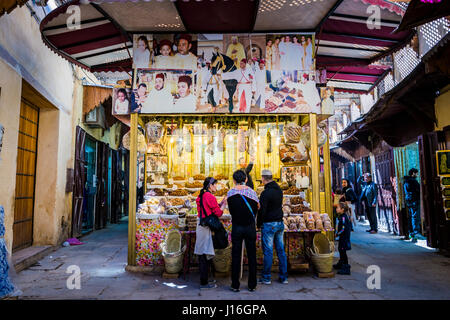 Il mercato locale, Fes, Marocco, Africa del Nord Foto Stock