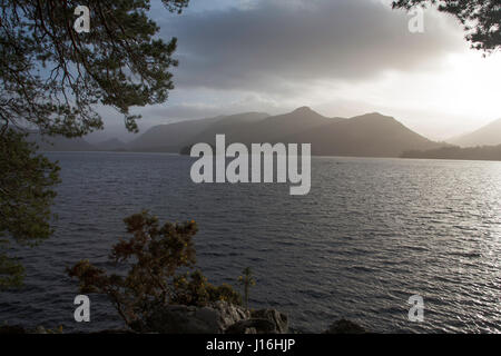 Il gatto campane Maiden Moor e alta Spy guardando attraverso Derwent Water da frate il greppo Keswick Lake District Cumbria Inghilterra England Foto Stock