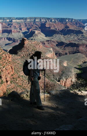 Il Bright Angel Trail del Grand Canyon South Rim Arizona U.S.A. Foto Stock