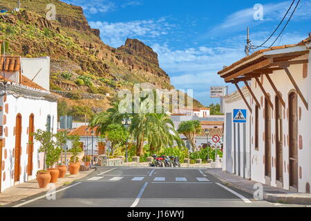Strada principale di Fataga, Gran Canaria, Spagna Foto Stock