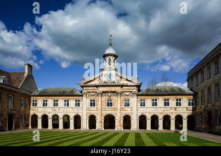 Emmanuel College di Cambridge - Itinerari Segreti di Palazzo Ducale e corte anteriore, parte dell'Università di Cambridge, UK. Il collegio è stato fondato nel 1584. Architetto: Wren. Foto Stock