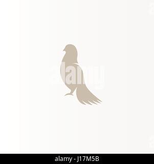 Abstract isolato color bronzo silhouette di uccelli logo su sfondo bianco, le ali di piume e logotipo elementi imposta illustrazione vettoriale Illustrazione Vettoriale