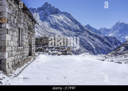 Da un trekking nella regione dell Everest da Lukla a Gokyo, Gokyo Ri e Mt Campo Base Everest Foto Stock