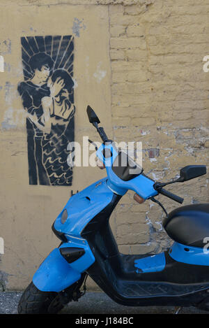 Stampata Graffiti di Dieppe, Seine-Maritime, Alta Normandia, Francia Foto Stock