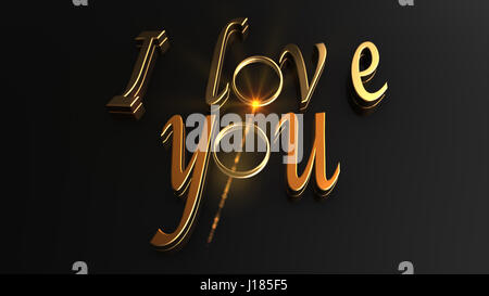 Illustrazione: Testo 3D "ti amo" Foto Stock