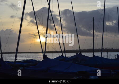 Sunset Over Mudeford Quay Foto Stock