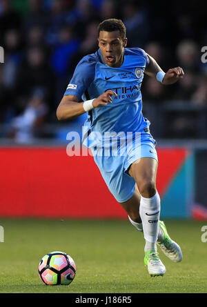 Manchester City's Lukas Nmecha durante la prima tappa della gioventù FA Cup finale presso il City Football Academy, Manchester. Foto Stock