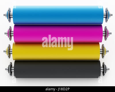 CMYK per la stampa con stampa di prova. 3D'illustrazione. Foto Stock