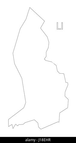 Il Liechtenstein delineano silhouette illustrazione della mappa Illustrazione Vettoriale
