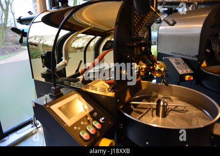 La tostatura del caffè museum Foto Stock