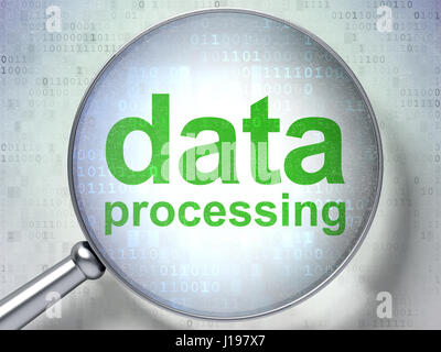 Il concetto di informazione: elaborazione dati con vetro ottico Foto Stock